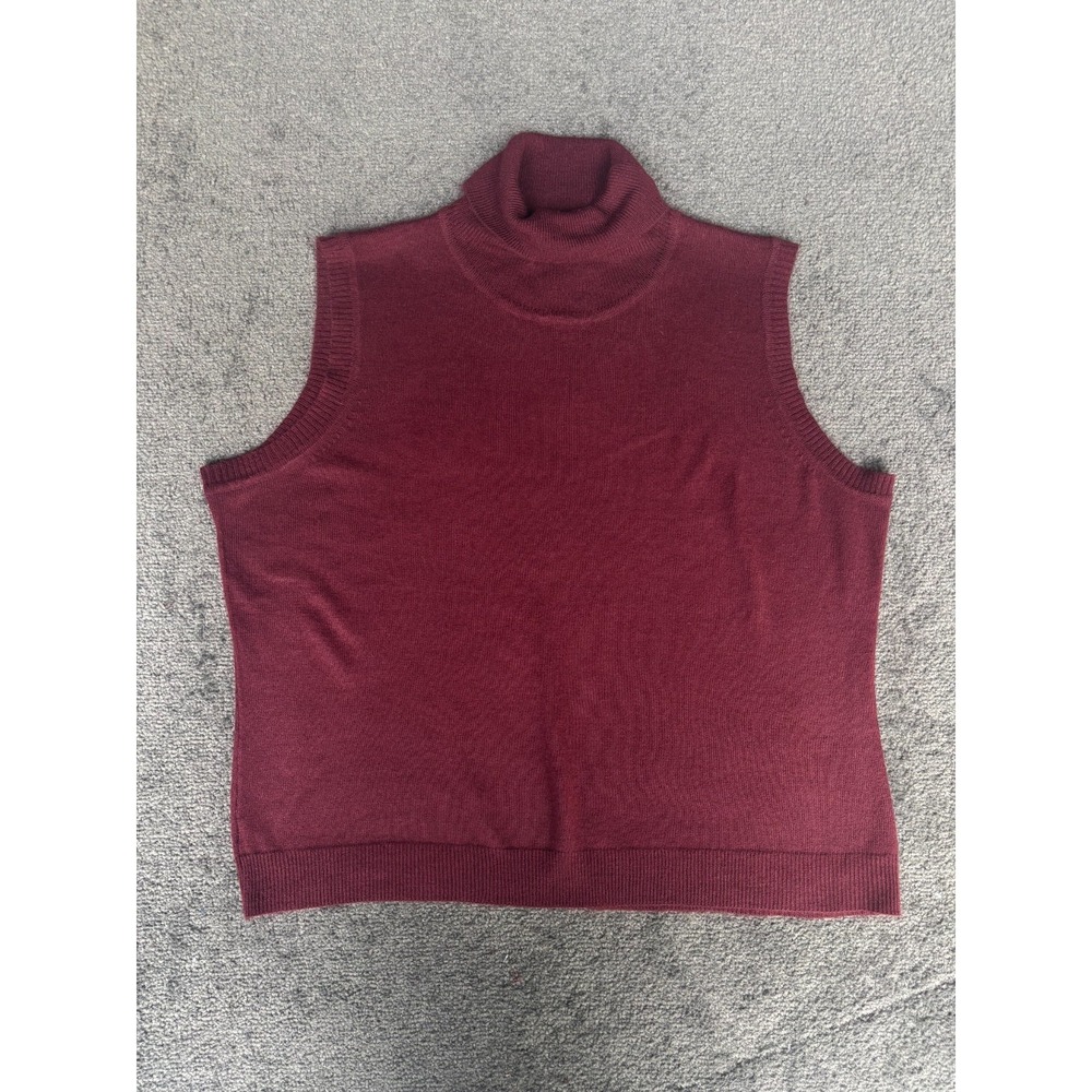 Ashley Stewart Sweater Women's Size 22/24 Maroon Knitted Turtleneck Pullover